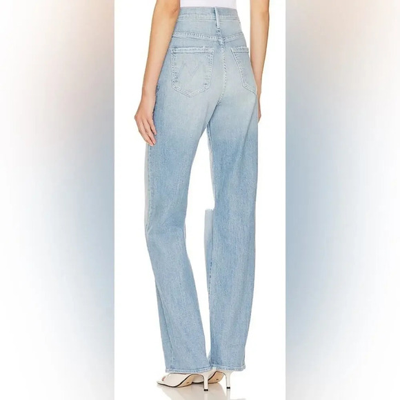 NWT MOTHER High Waisted Tunnel Vision Sneak Sippin' Sweet Tea Blue Size 29 - Picture 3 of 10